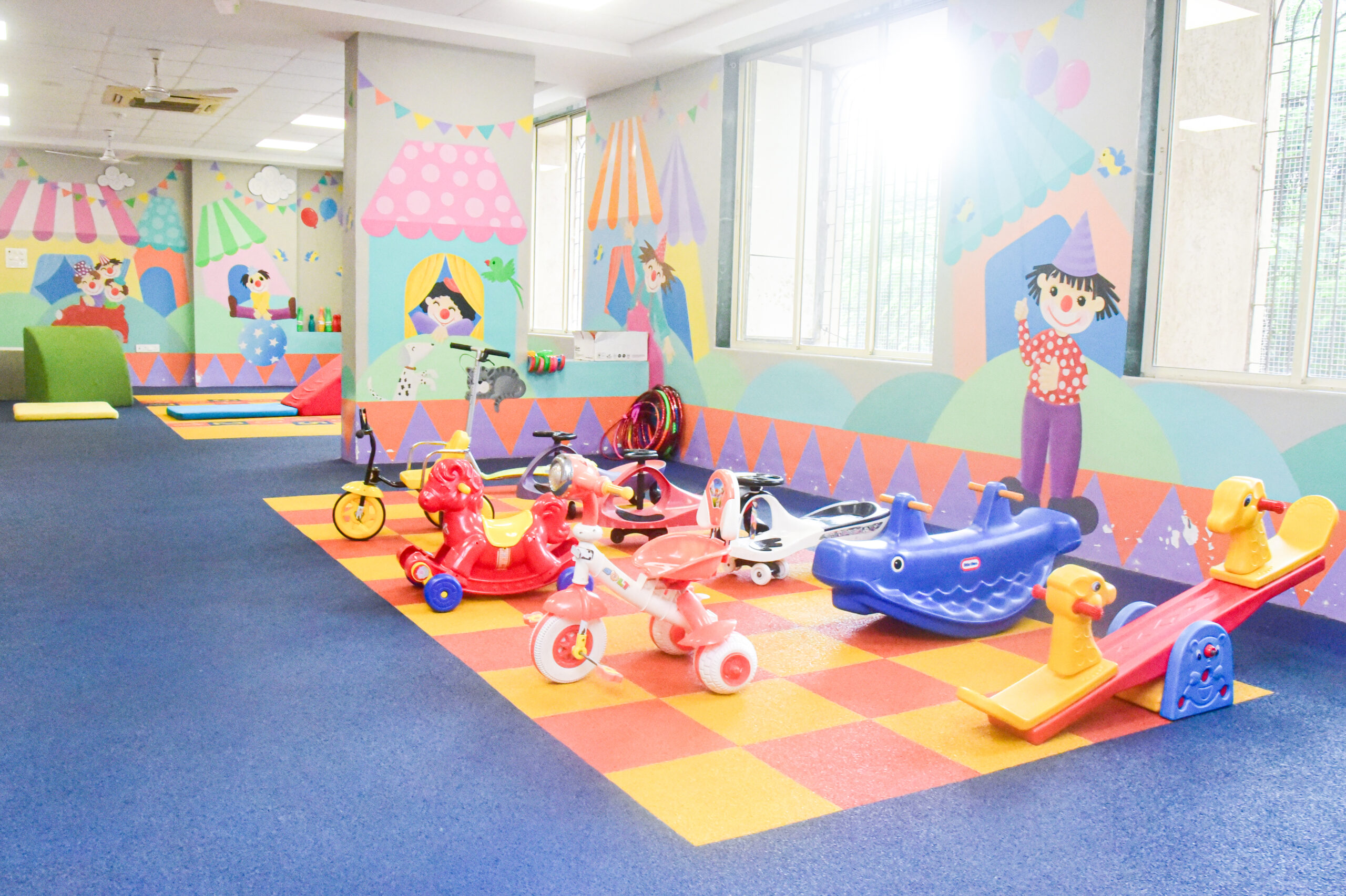 Soft play zone for safe physical activity and fun learning 