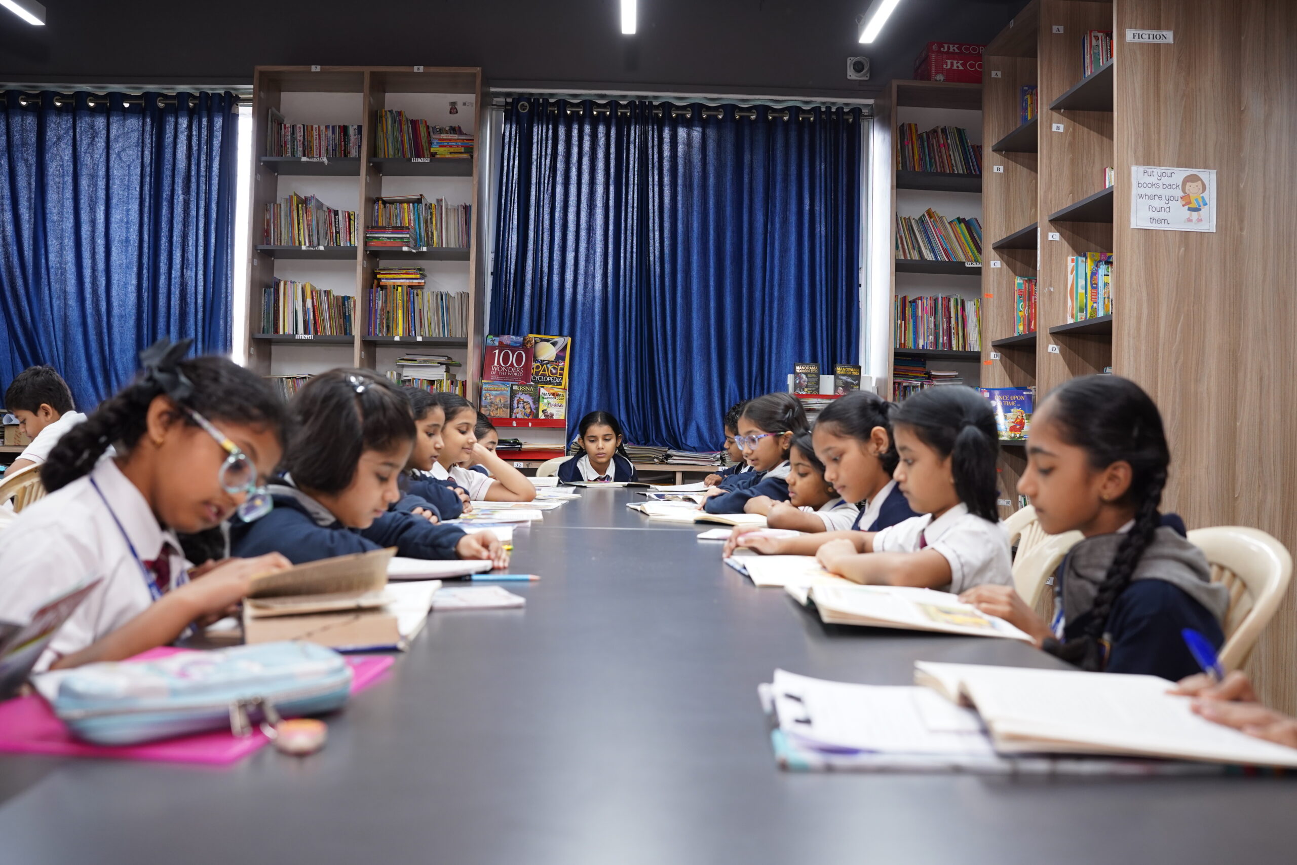 Well-equipped library for research and reading 